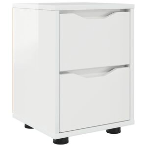vidaXL &Eacute;jjeli asztal Magas F&eacute;nyű Feh&eacute;r 30,5 x 30 x 43 cm Faanyag