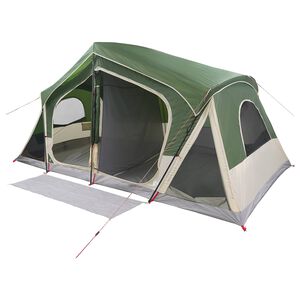 vidaXL Kabin s&aacute;tor tetővel Z&ouml;ld 480 x 273 x 205 cm Poli&eacute;szter &eacute;s ac&eacute;l