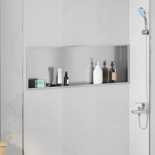 vidaXL Zuhany Niche Ez&uuml;st 90 x 30 x 9,5 cm Rozsdamentes ac&eacute;l