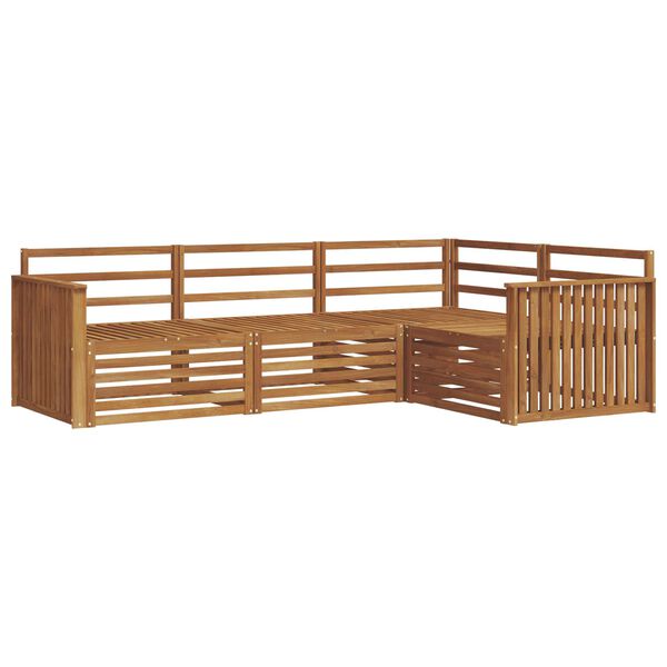 vidaXL K&uuml;lt&eacute;ri kanap&eacute; szett 4 pcs Term&eacute;szetes T&ouml;m&ouml;r Ak&aacute;cfa