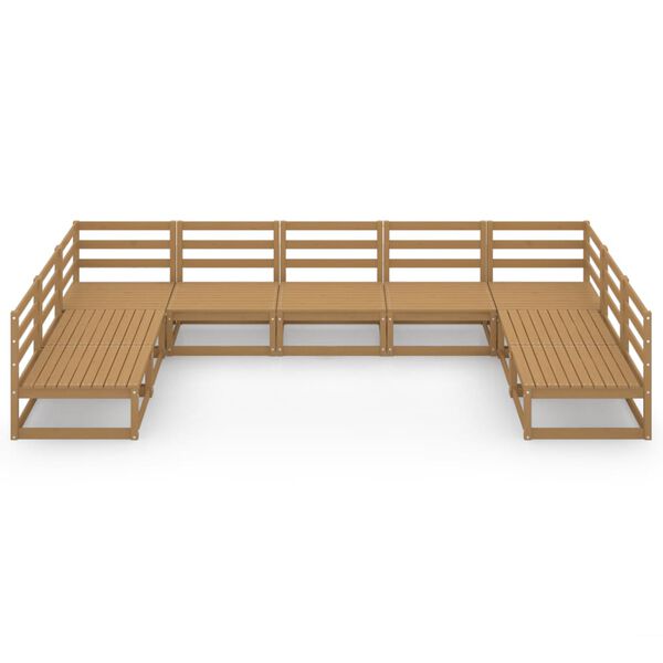 vidaXL 9 r&eacute;szes t&ouml;m&ouml;r fenyőfa kerti &uuml;lőgarnit&uacute;ra