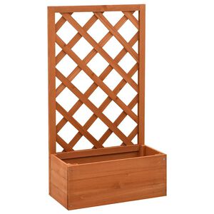 vidaXL narancss&aacute;rga t&ouml;m&ouml;r fenyőfa r&aacute;csos kerti &uuml;ltetől&aacute;da 50x25x90 cm