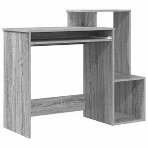 vidaXL Asztal Sz&uuml;rke Sonoma 106 x 41 x 88.5 cm Szerelt Fa
