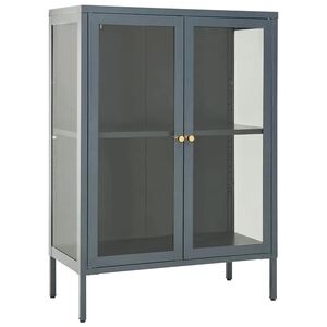 vidaXL antracitsz&uuml;rke ac&eacute;l &eacute;s &uuml;veg t&aacute;lal&oacute;szekr&eacute;ny 75 x 35 x 105 cm