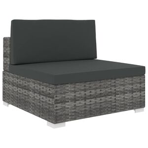 vidaXL 1 db sz&uuml;rke polyrattan modul&aacute;ris k&ouml;z&eacute;pső kanap&eacute; p&aacute;rn&aacute;kkal