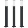 vidaXL 3 db szenzoros oszlopl&aacute;mpa 80 cm fekete IP44