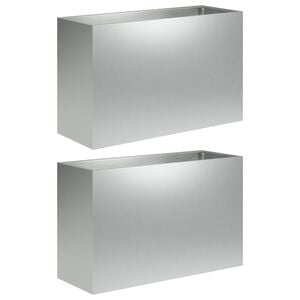 vidaXL Kerti cser&eacute;p 2 db Ez&uuml;st 80 x 30 x 50 cm Horganyzott Ac&eacute;l