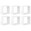 vidaXL 6 db magasf&eacute;nyű feh&eacute;r fali kockapolc 26 x 15 x 26 cm