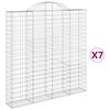 vidaXL 7 db &iacute;ves horganyzott vas gabion kos&aacute;r 200x30x200/220 cm
