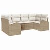 vidaXL Kerti Kanap&eacute; Szett p&aacute;rn&aacute;val 6 pcs Beige &eacute;s Feh&eacute;r polirattan