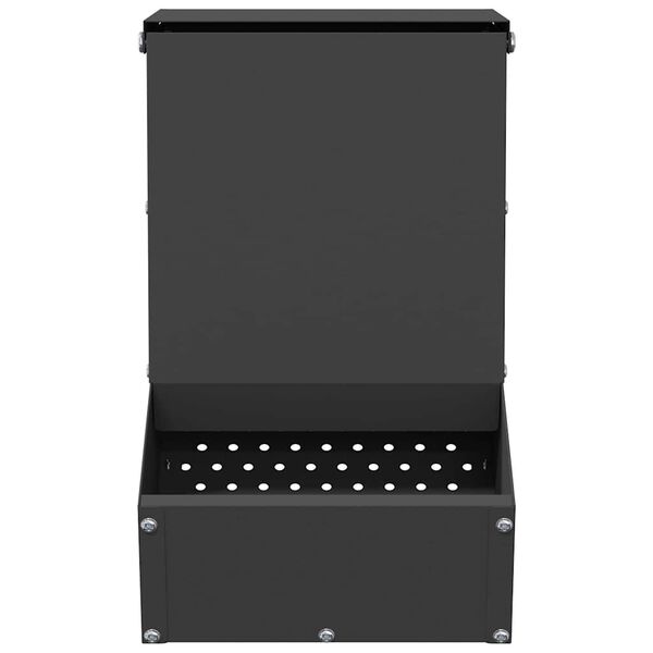 vidaXL Ny&uacute;l Etető Fekete 17,5 x 26 x 28,5 cm Hidegen Hengerelt Ac&eacute;l