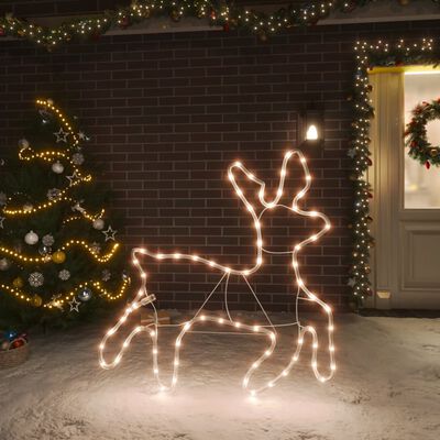 vidaXL meleg fehér karácsonyi rénszarvasfigura 72 LED 57 x 55 x 4,5 cm