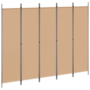 vidaXL 5-paneles szoba elv&aacute;laszt&oacute; B&eacute;zs 250 x 200 cm Sz&ouml;vet