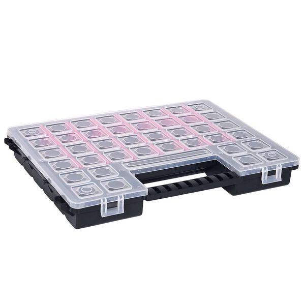 vidaXL 2 db műanyag t&aacute;rol&oacute;doboz &aacute;ll&iacute;that&oacute; elv&aacute;laszt&oacute;kkal 385x283x50 mm