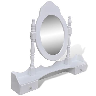 vidaXL 7 fiókos fehér fésülködőasztal tükörrel és zsámollyal