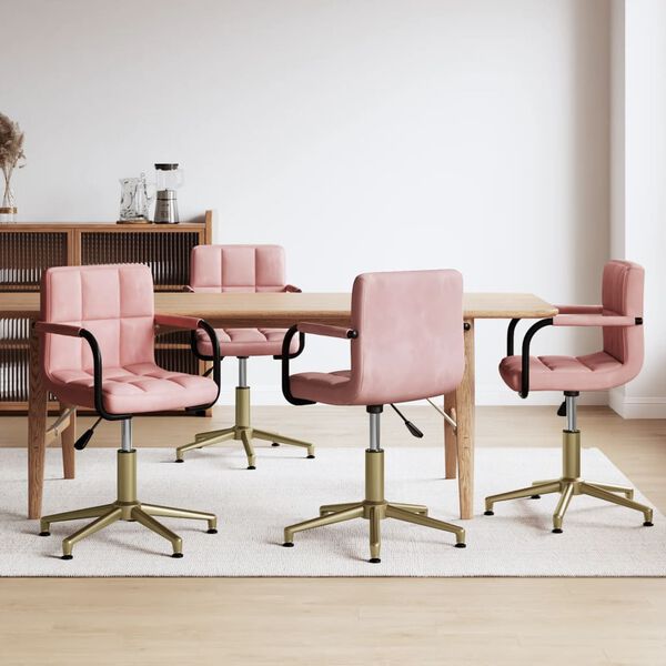 vidaXL 4 db r&oacute;zsasz&iacute;n b&aacute;rsony forg&oacute; &eacute;tkezősz&eacute;k