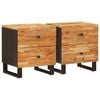 vidaXL &Eacute;jjeliszekr&eacute;ny 2 db Barna 40 x 33 x 46 cm T&ouml;m&ouml;r Mang&oacute;f&aacute;t