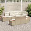 vidaXL Kerti Kanap&eacute; Szett p&aacute;rn&aacute;val 7 pcs Beige &eacute;s kr&eacute;m Polyrattan