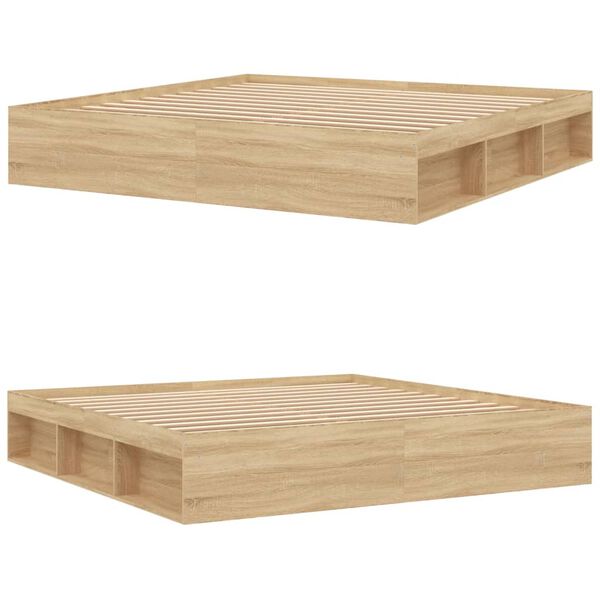 vidaXL sonoma tölgy színű ágykeret 200 x 200 cm