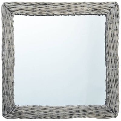 vidaXL fonott vesszőkeretes tükör 50 x 50 cm