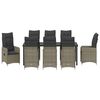 vidaXL Kert &eacute;tkező szett p&aacute;rn&aacute;val 9 pcs Sz&uuml;rke Poli rattan