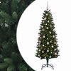 vidaXL Műfenyő g&ouml;mb&ouml;kkel 120 cm 150 LED Meleg feh&eacute;r PE &eacute;s PVC Green