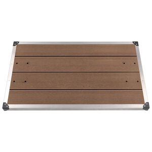 vidaXL barna WPC &eacute;s rozsdamentes ac&eacute;l k&uuml;lt&eacute;ri zuhanyt&aacute;lca 110 x 62 cm