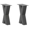 vidaXL 2 db antracitsz&uuml;rke X-alak&uacute; ac&eacute;l doh&aacute;nyz&oacute;asztal l&aacute;b 28 x (42-43) cm