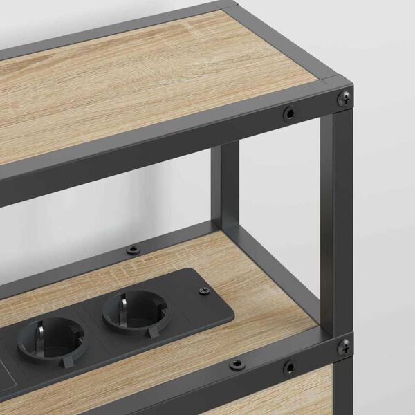 vidaXL T&aacute;rol&oacute; fejt&aacute;mla polcokkal t&aacute;rol&oacute;val sonoma t&ouml;lgy 160 cm Faanyag