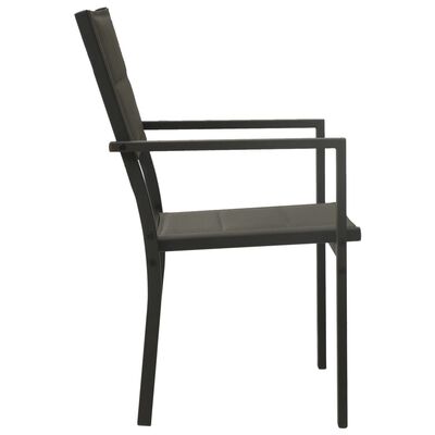 vidaXL 4 db antracitszürke textilén és acél kerti szék