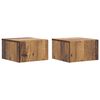 vidaXL Fali &eacute;jjeli szekr&eacute;ny 2 db Antik Fa 33 x 34,5 x 20 cm Szerelt Fa