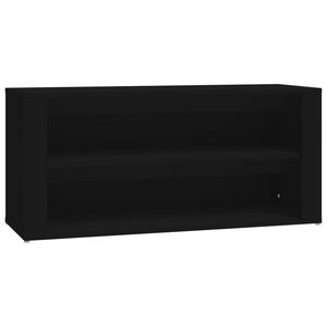 vidaXL fekete szerelt fa cipőtart&oacute; 100x35x45 cm