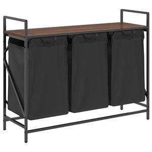 vidaXL barna t&ouml;lgy mosodai kos&aacute;r 3 rekeszes polccal