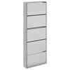 vidaXL 5 szintes sz&uuml;rke sonoma cipőszekr&eacute;ny t&uuml;k&ouml;rrel 63x17x169,5 cm