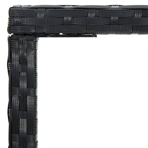 vidaXL fekete polyrattan és üveg kerti bárasztal 70 x 70 x 110 cm