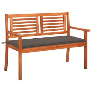 vidaXL 2 szem&eacute;lyes t&ouml;m&ouml;r eukaliptuszfa kerti pad p&aacute;rn&aacute;val 120 cm