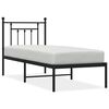 vidaXL fekete f&eacute;m &aacute;gykeret fejt&aacute;ml&aacute;val 75 x 190 cm