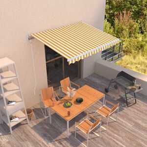 vidaXL s&aacute;rga &eacute;s feh&eacute;r k&eacute;zzel kih&uacute;zhat&oacute; napellenző 350 x 250 cm