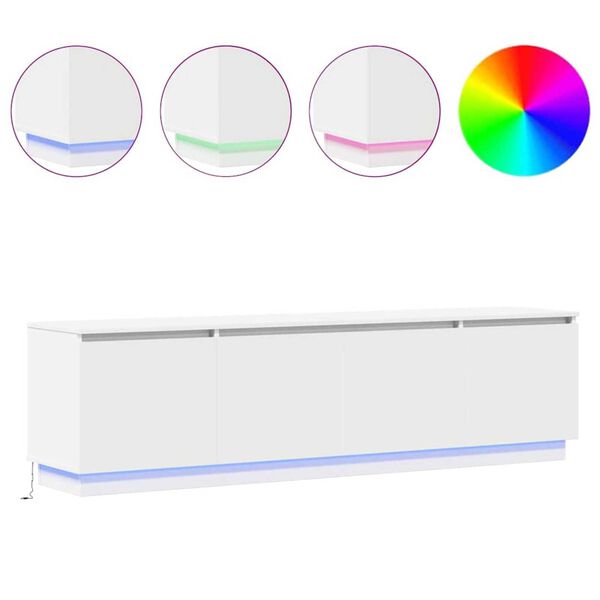 vidaXL LED TV szekrény Fehér 180 x 38 x 49 cm Faanyag