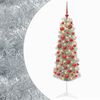 vidaXL Karcs&uacute; műkar&aacute;csonyfa g&ouml;mb&ouml;kkel 150 cm 150 LED Meleg feh&eacute;r