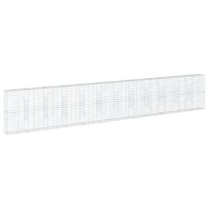 vidaXL horganyzott vas gabion kos&aacute;r fed&eacute;llel 1200 x 50 x 200 cm