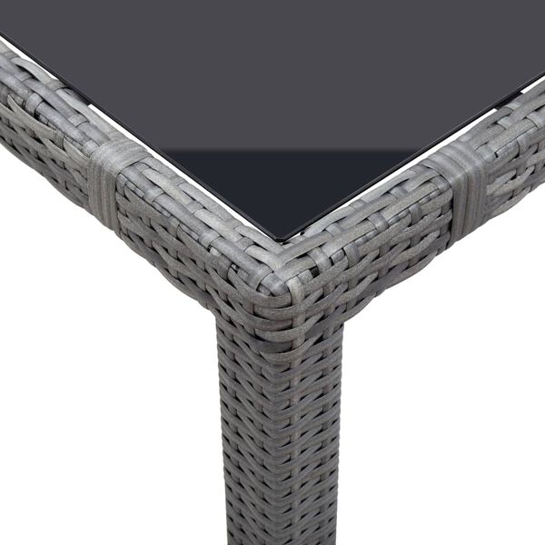 vidaXL 5 r&eacute;szes sz&uuml;rke k&uuml;lt&eacute;ri polyrattan &eacute;tkezőgarnit&uacute;ra