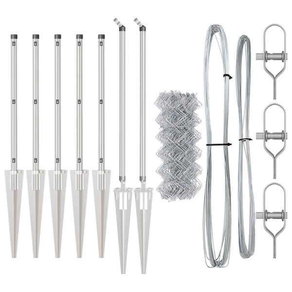 vidaXL Ker&iacute;t&eacute;soszlop Ez&uuml;st 10 x 1 m (40 x 40 mm r&aacute;cs) Ac&eacute;l