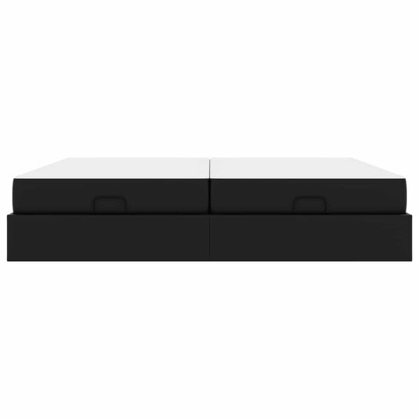vidaXL Ágykeret matraccal matracmal Fekete 200 x 200 cm Műbőr