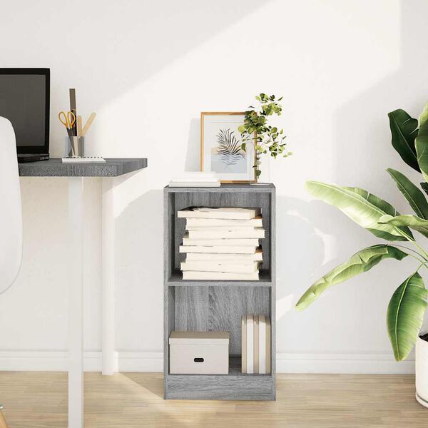 vidaXL szürke sonoma színű szerelt fa könyvespolc 40 x 24 x 76 cm