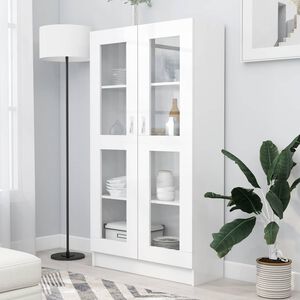 vidaXL feh&eacute;r szerelt fa vitrinszekr&eacute;ny 82,5 x 30,5 x 150 cm