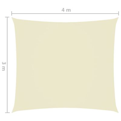 vidaXL krémszínű téglalap alakú oxford-szövet napvitorla 3 x 4 m
