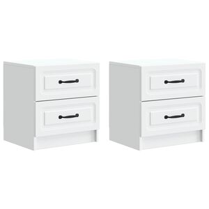 vidaXL &Eacute;jjeliszekr&eacute;ny 2 pcs Feh&eacute;r 43 x 34,5 x 44,5 cm Szerelt Fa