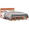 vidaXL viaszbarna t&ouml;m&ouml;r fenyőfa &aacute;gy matrac n&eacute;lk&uuml;l 150 x 200 cm