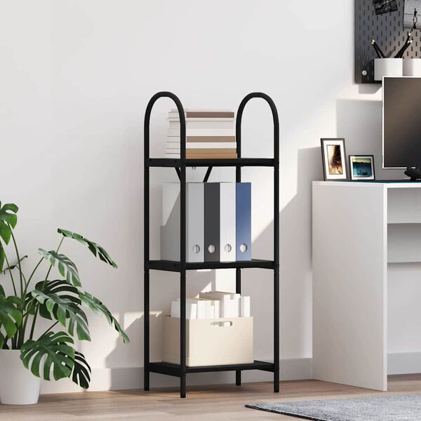 vidaXL K&ouml;nyvespolc Fekete t&ouml;lgy 40 x 30 x 109 cm Faanyag